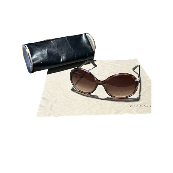 Bulgari Bvlgari Sunglasses Case Cloth Women 8108B Italy Big Rhinestones READ main image 9